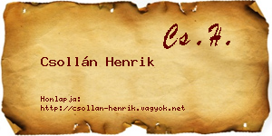 Csollán Henrik névjegykártya